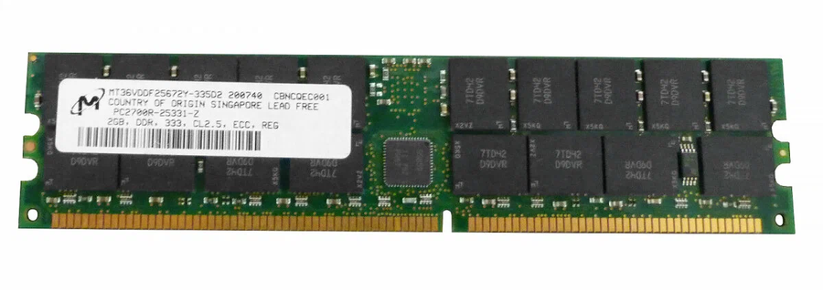 Micron 2GB PC2700 DDR-333MHz Registered ECC CL2.5 184-Pin DIMM ( MT36VDDF25672G-335F3 ) REF