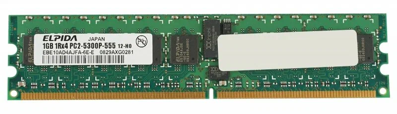 Elpida 1GB DDR2-667MHz PC2-5300 ECC Registered CL5 240-Pin DIMM ( EBE10AD4AGFA-6E-E ) REF