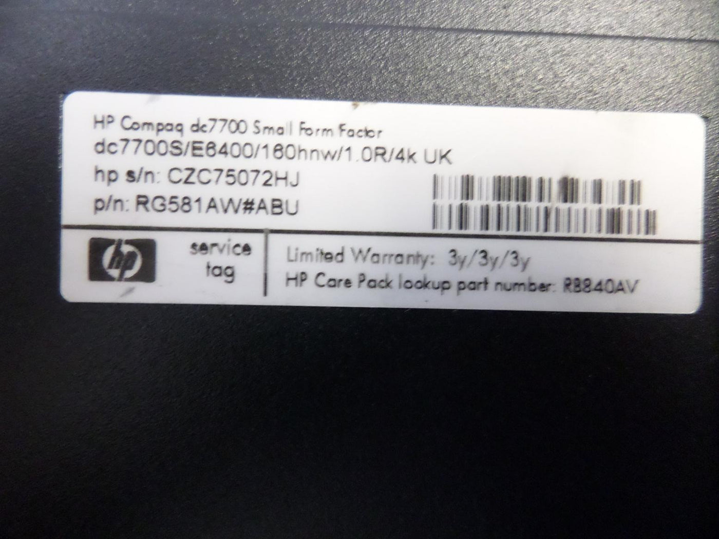 PR24864_RG581AW#ABU_HP Compaq dc7700 Core 2 Duo 2.6GHz SFF PC - Image4