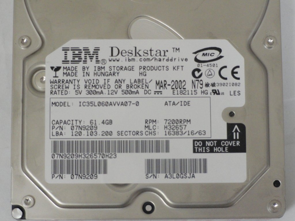 07N8148 - IBM / Apple 40GB 3.5" IDE HDD - Refurbished