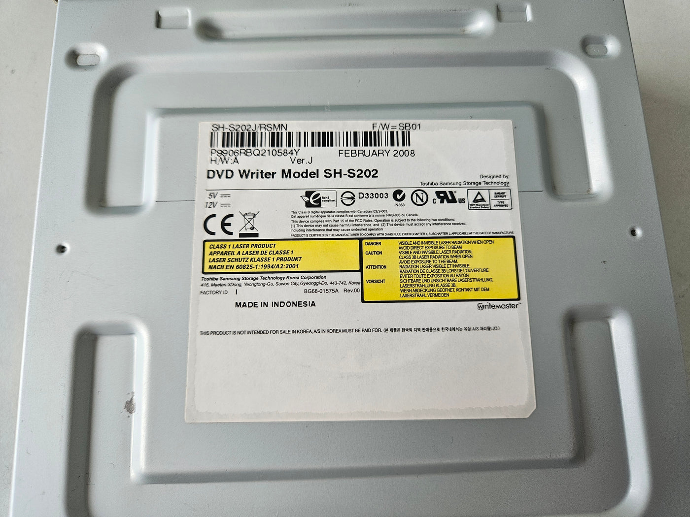 Samsung Super-WriteMaster DVD Writer Beige Bezel Drive ( SH-S202 SH-S202J/RSMN ) USED