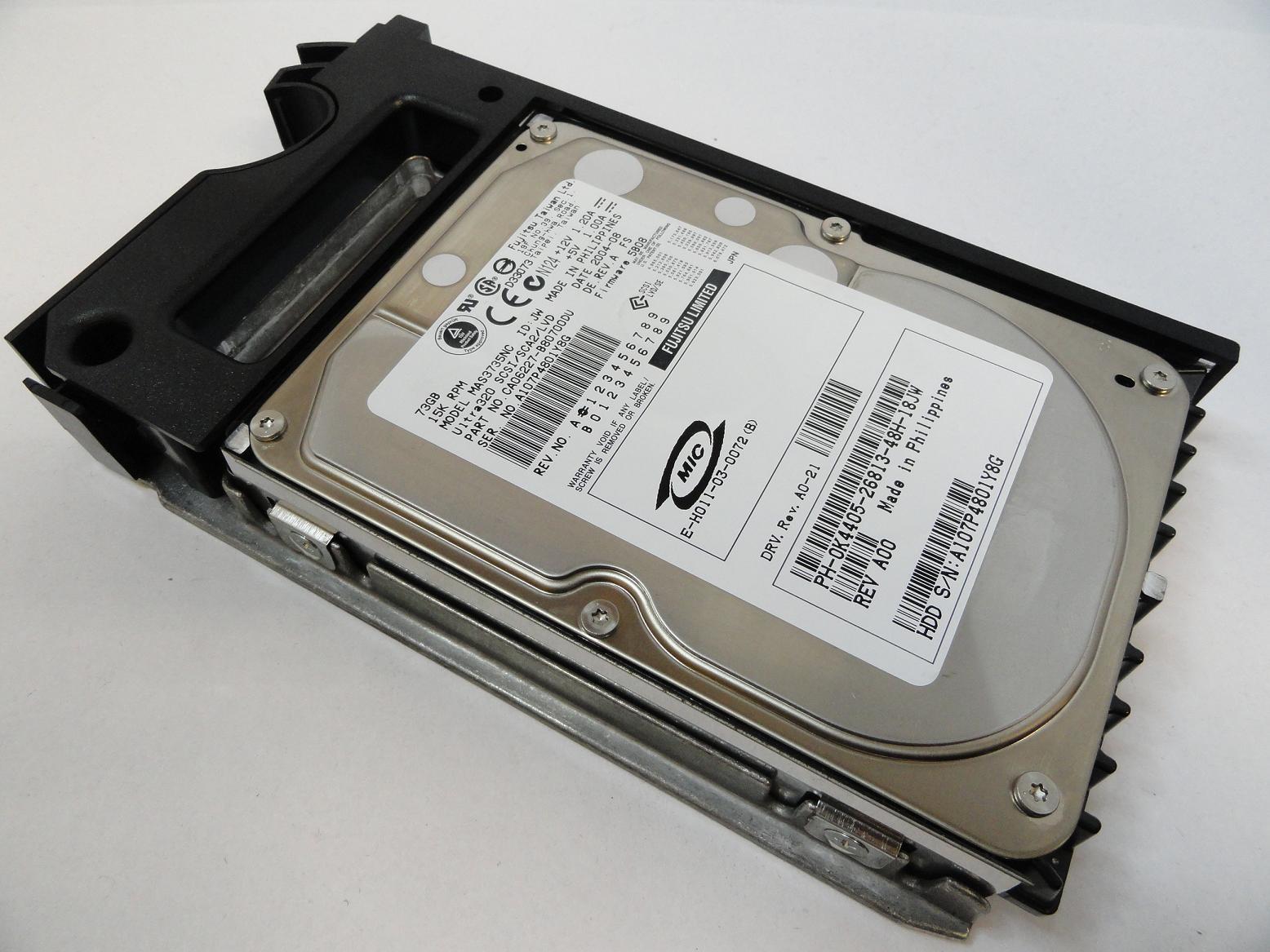 CA06227-B80700DU - Fujitsu Dell 73GB SCSI 80 Pin 7200rpm 3.5in HDD in Caddy - Refurbished