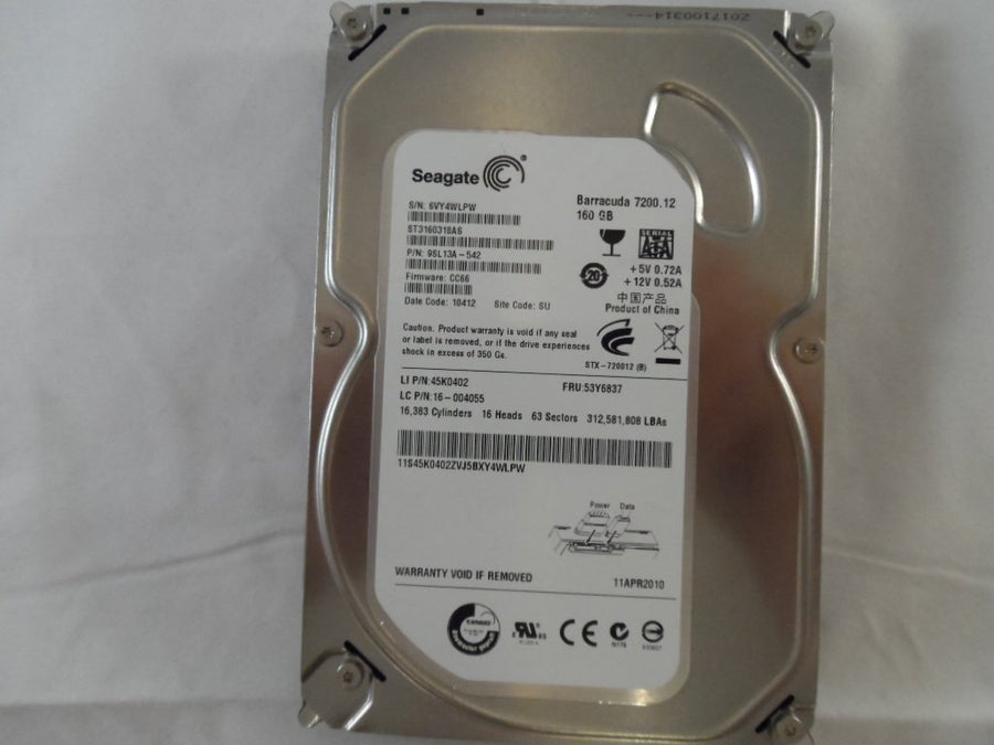 9SL13A-542 - IBM / Seagate 160GB 3.5" 7200.12rpm HDD - Refurbished