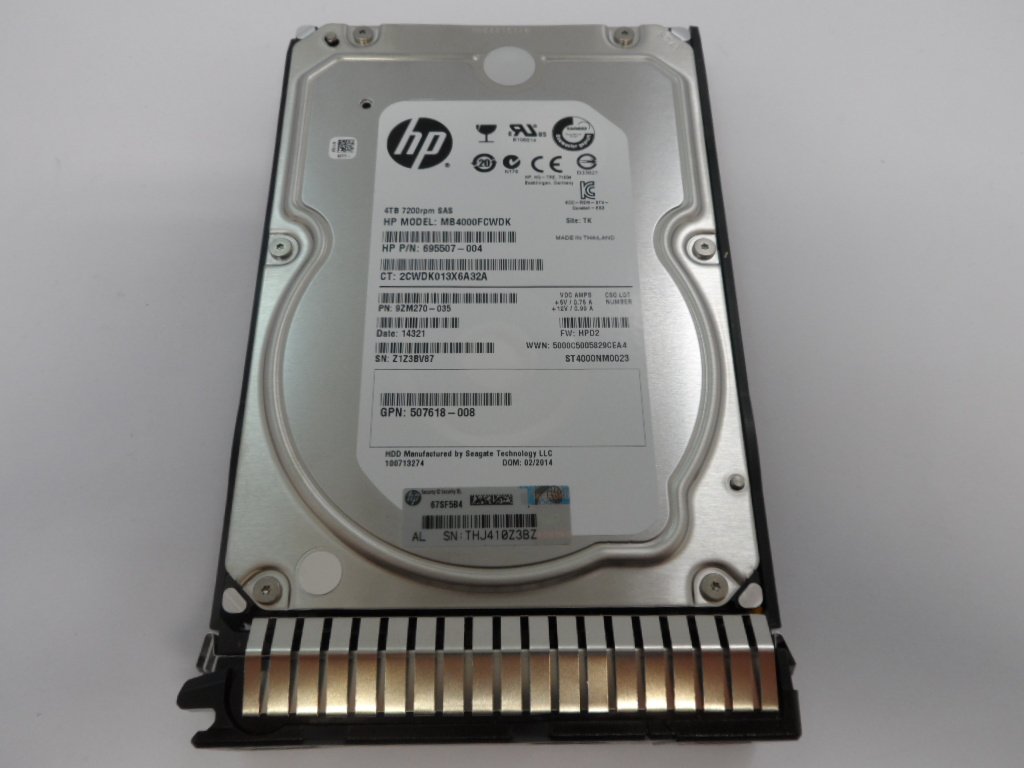 9ZM270-035 - Seagate HP 4Tb SAS 7200rpm 3.5in HDD with Caddy - NBUL