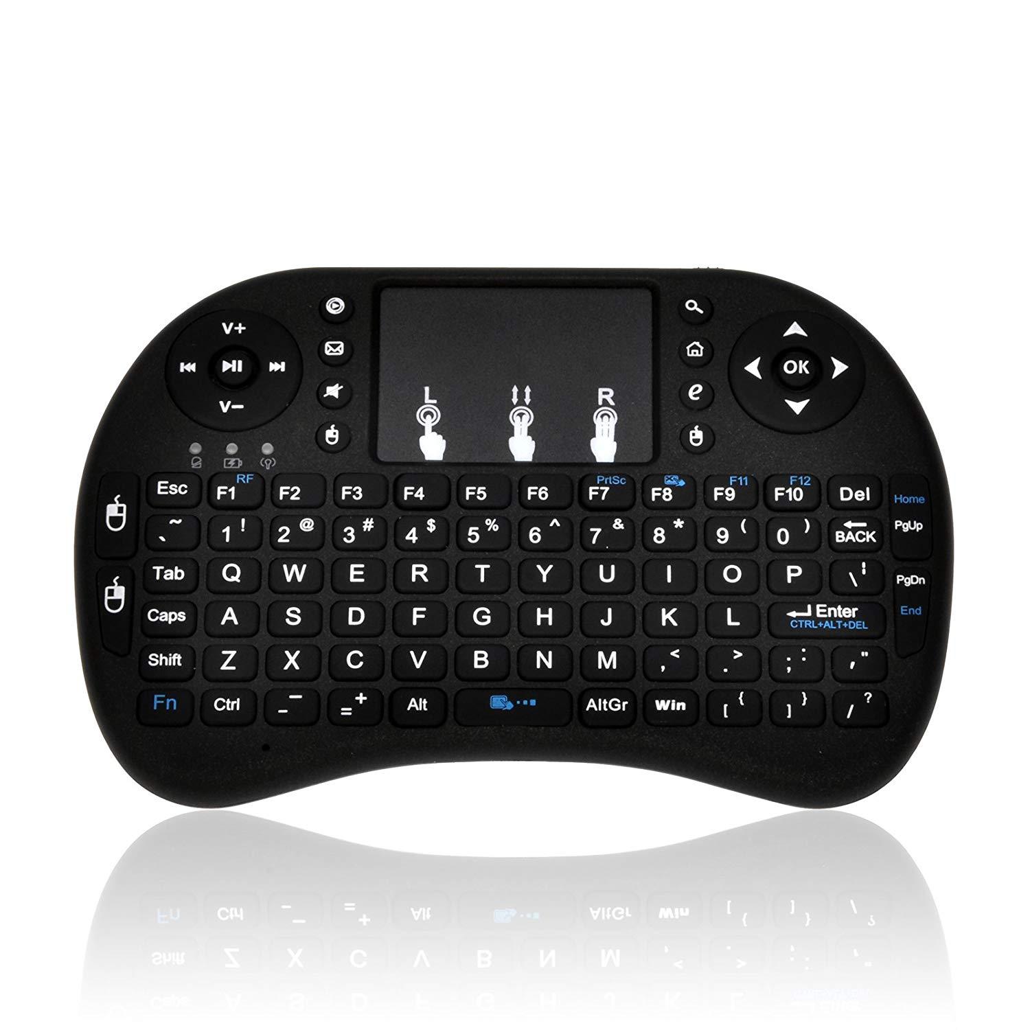 RF Mini Wireless Keyboard with Touch Pad Mouse Black UK Layout (MWK08 New)