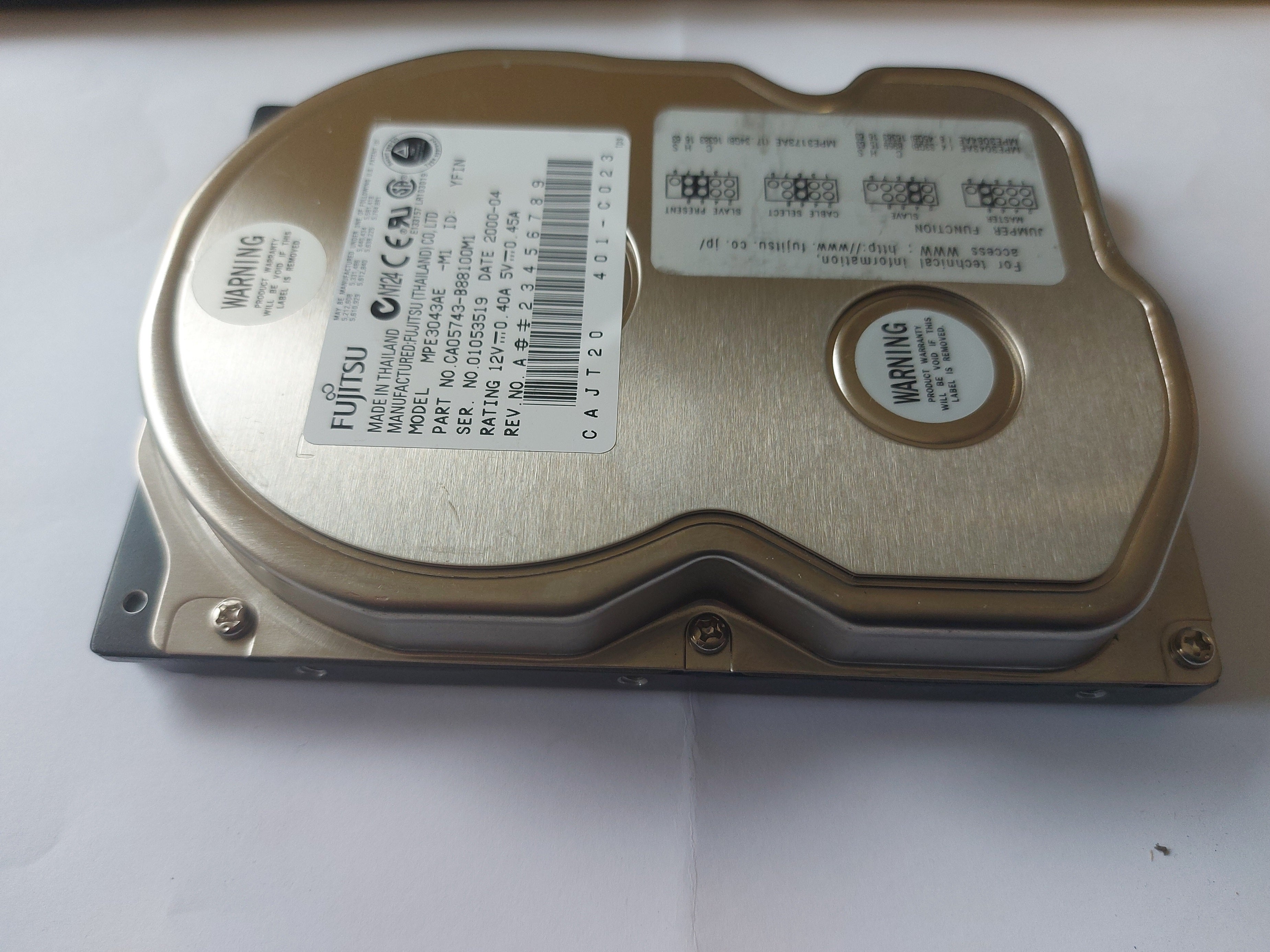Fujitsu 4.3GB 5400RPM IDE 3.5" HDD ( MPE3043AE CA05743-B88100M1 ) USED