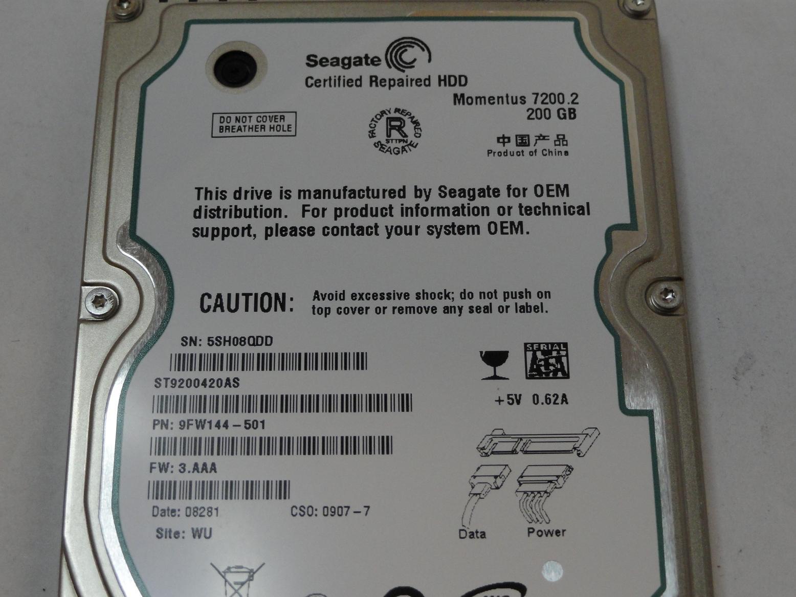MC5661_9FW144-501_Seagate 200GB SATA 7200rpm 2.5in Recertified HDD - Image3