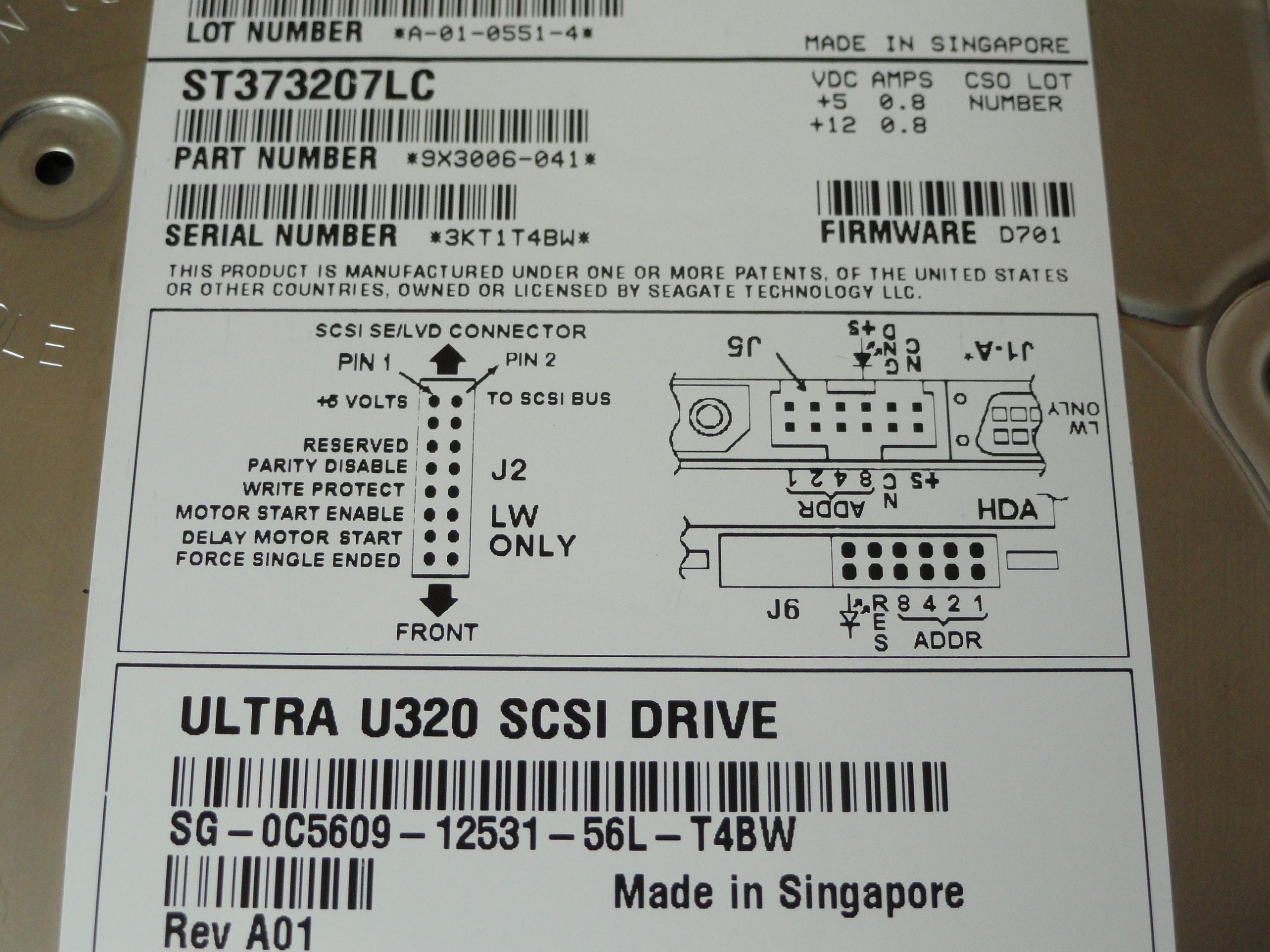 PR21064_9X3006-041_Seagate Dell 73GB SCSI 80 Pin 10Krpm 3.5in HDD - Image2