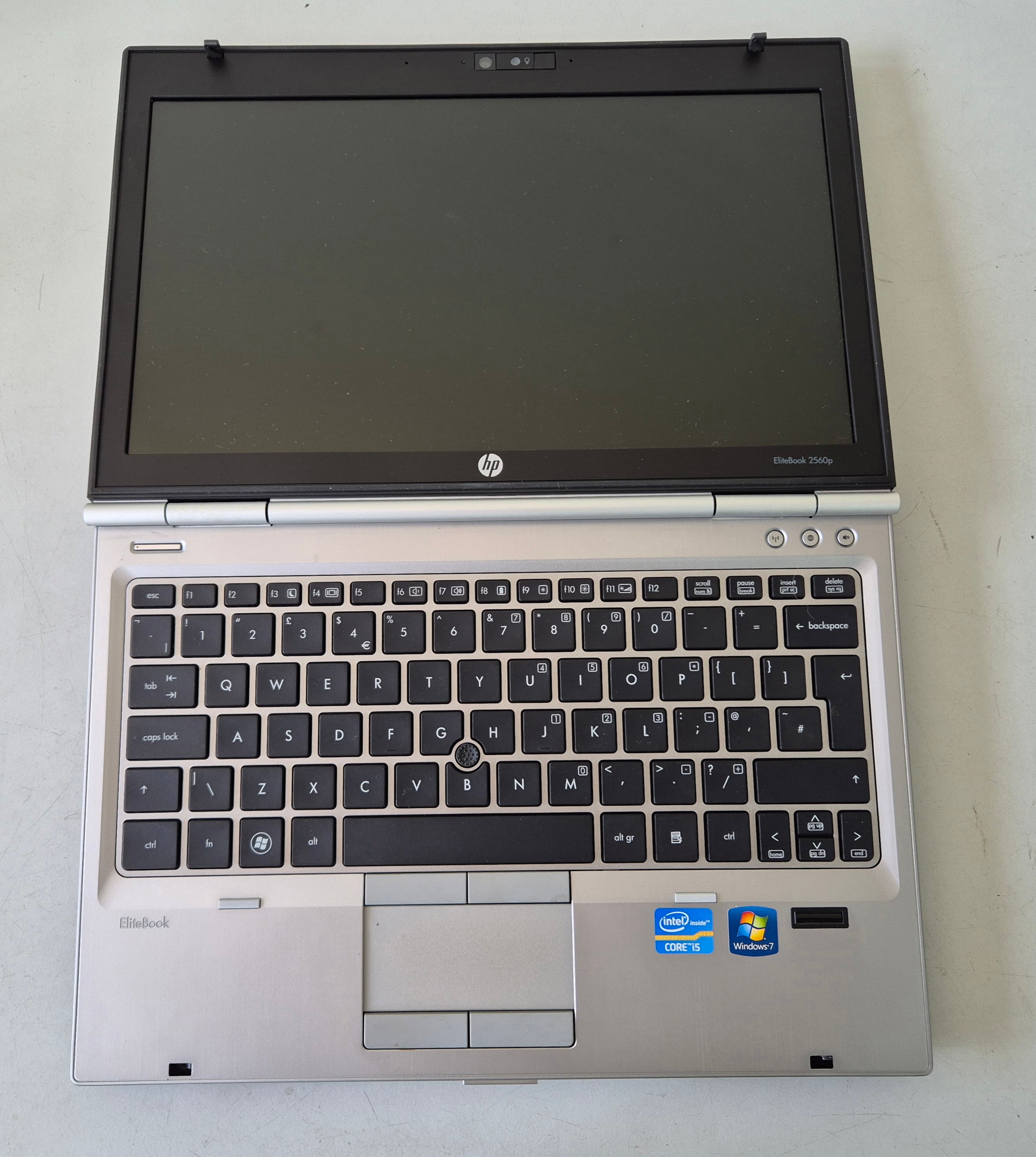 HP EliteBook 2560p 320GB HDD i5-2410M 2.3GHz 4GB RAM DVD Win7Pro 12.5" USED - battery poor