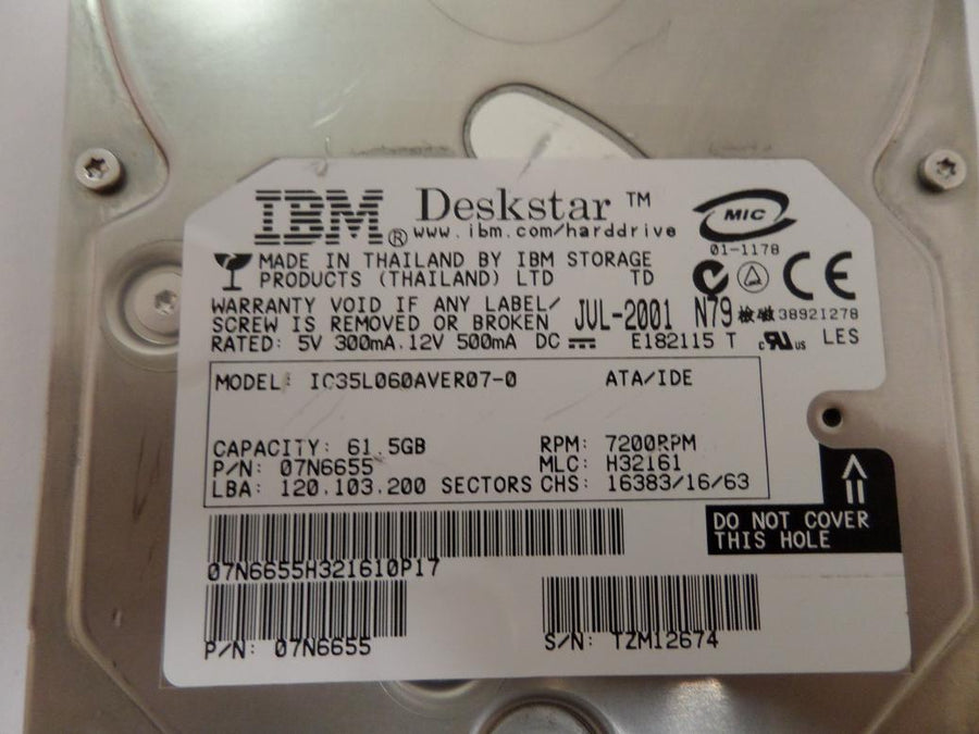 PR19605_07N6655_IBM 61.4Gb IDE 7200rpm 3.5in HDD - Image2