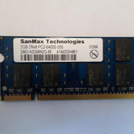 SMD-N2G88N2G-8E - SanMax 2GB PC2-6400 2Rx8 16chip CL6 128x8 SODIMM - Refurbished