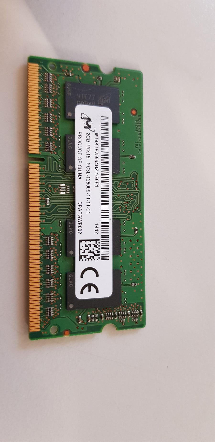 Micron 2GB 1Rx16 PC3L 12800S DDR3L SDRAM 204Pin SODIMM Memory Module (MT4KTF25664HZ-1G6E1)