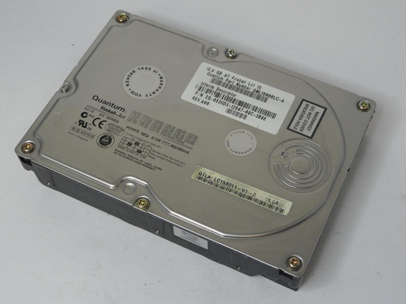 LC15A011 - Quantum Dell 15GB IDE 5400rpm 3.5in Fireball LCT HDD - Refurbished