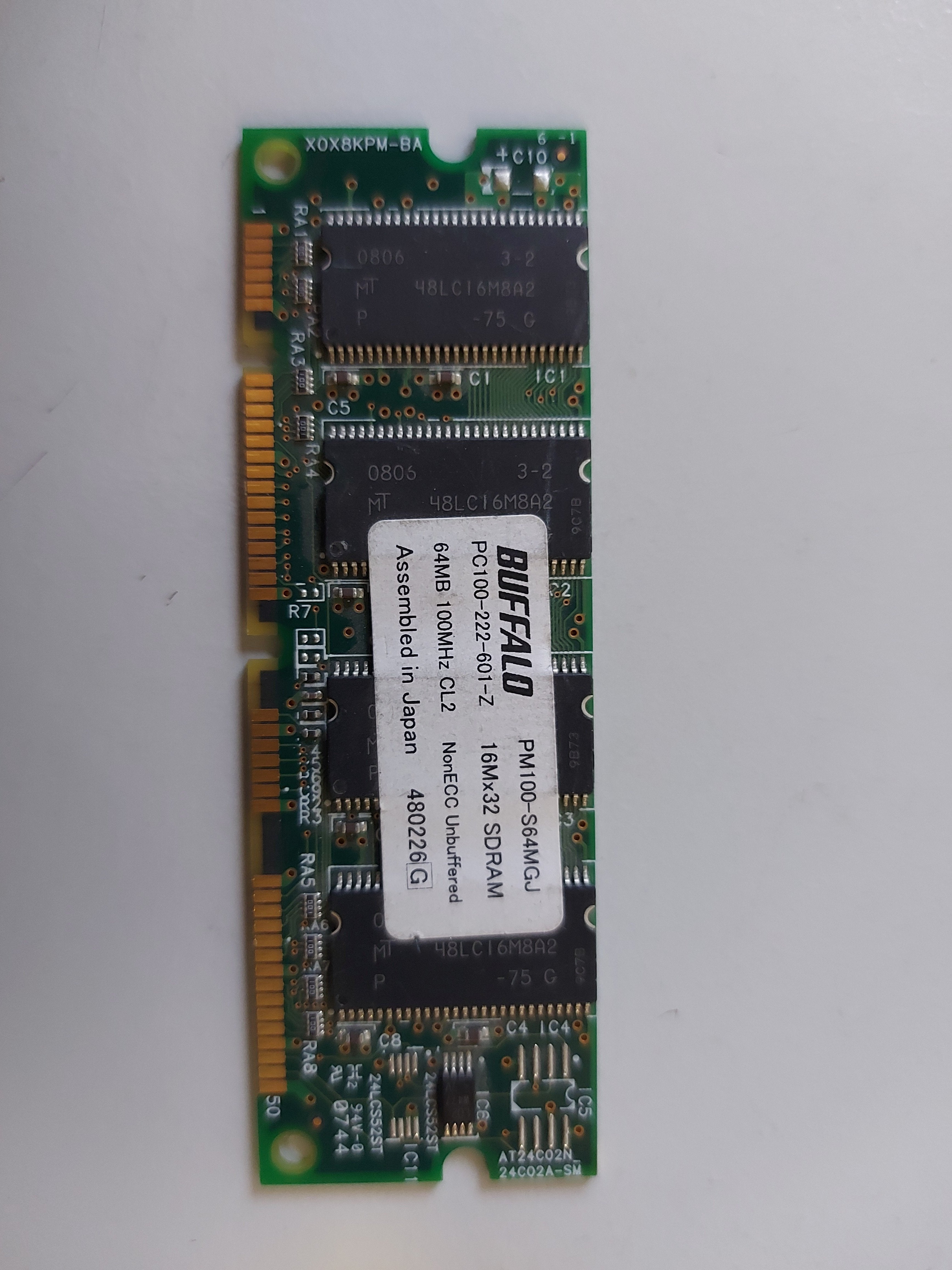 Buffalo 64MB PC100 100MHz CL2 nonECC Unbuffered 100pin DIMM Printer PM100-S64MGJ