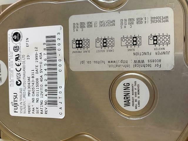 Fujitsu 4GB 5400RPM IDE 3.5in HDD ( CA05743-B311 MPE3043AE ) REF