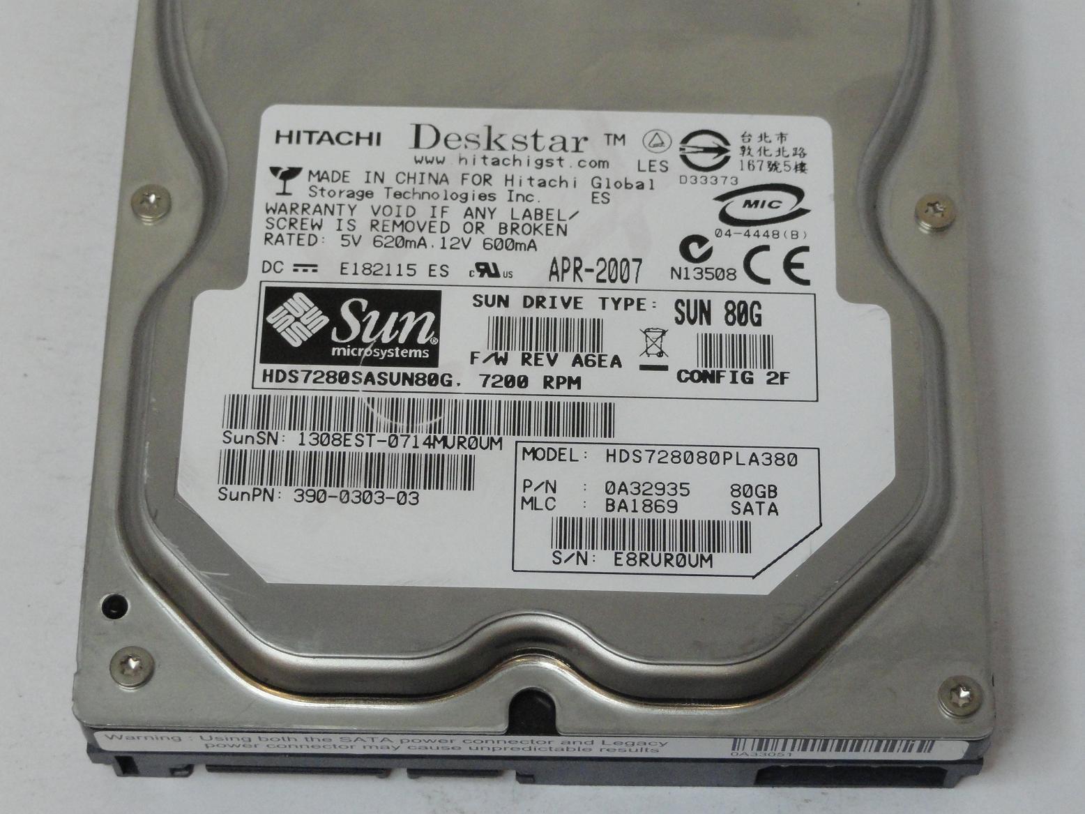 PR21089_0A32935_Hitachi Sun 80GB SATA 7200rpm 3.5in HDD - Image3