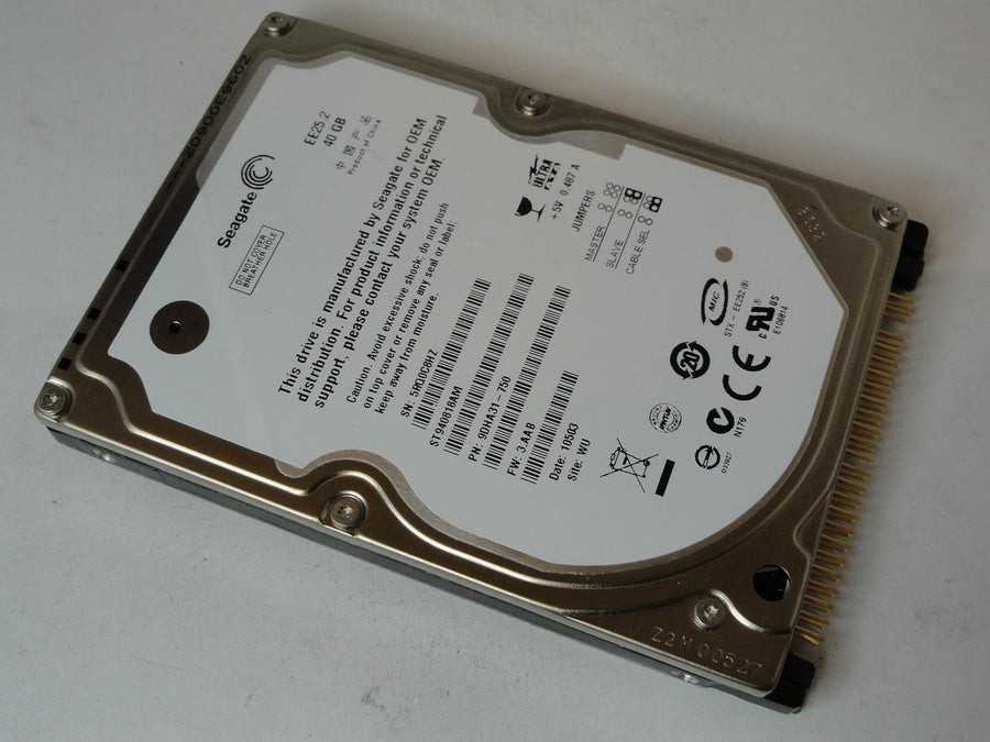 9DHA31-750 - Seagate 40GB IDE 5400rpm 2.5in HDD - Refurbished