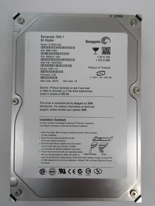 9W2812-665 - Seagate   80 Gb Internal Hard Drive SATA/150  7200 rpm  8 MB Buffer  3.5" - Refurbished
