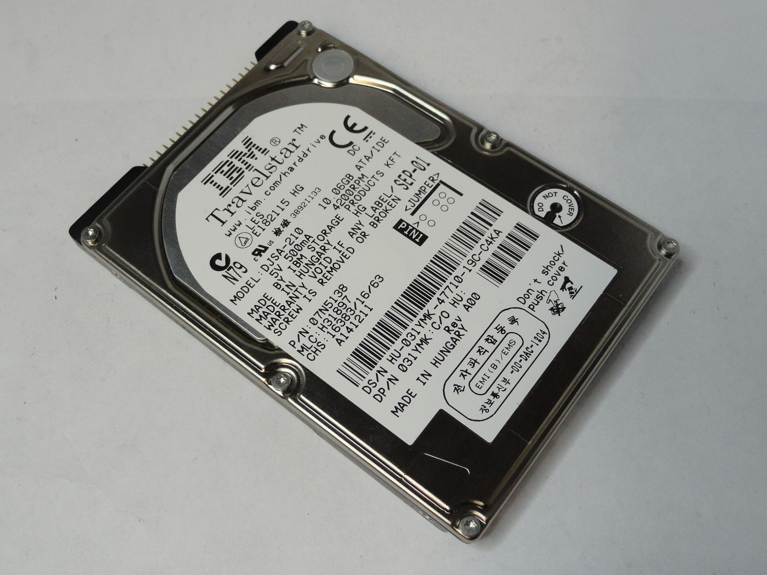 PR20261_07N5138_IBM Dell 10Gb Ide 4200rpm 2.5in HDD - Image3