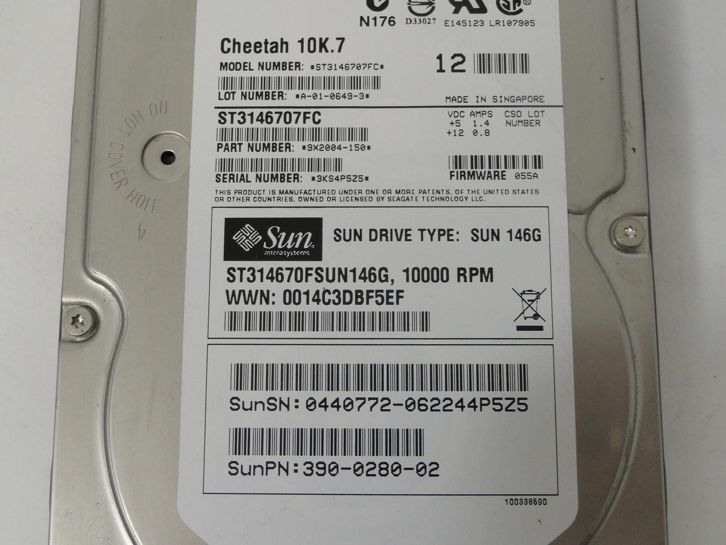 PR06316_9X2004-150_Seagate Sun 146GB Fibre Channel 10Krpm 3.5in HDD - Image3