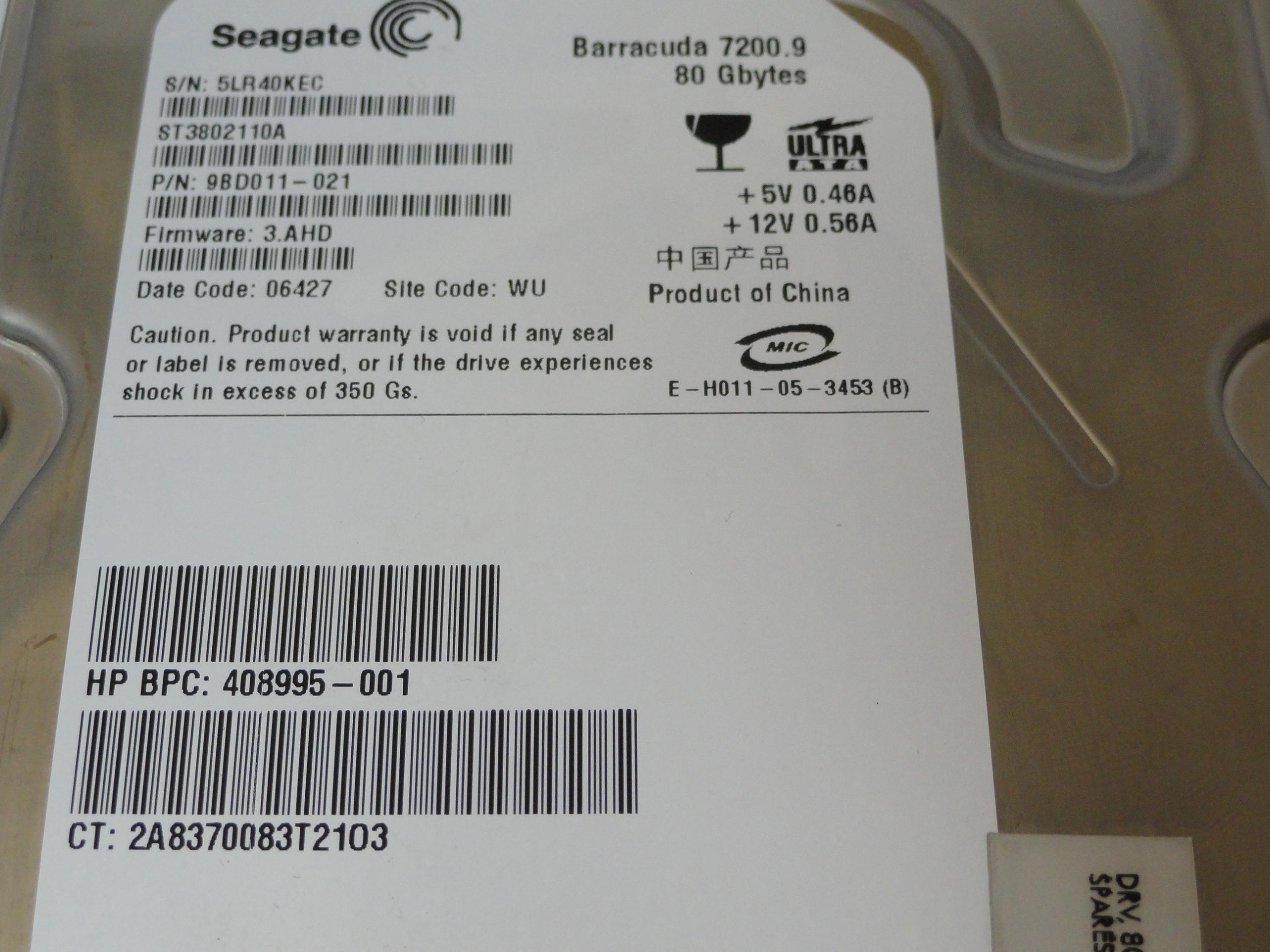 PR21024_9BD011-021_Seagate HP 80Gb IDE 7200rpm 3.5in HDD - Image3
