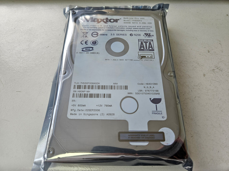 Maxtor MaxLine Pro 500 500GB 7200RPM SATA 3.5in HDD ( 7H500F0 ) REF