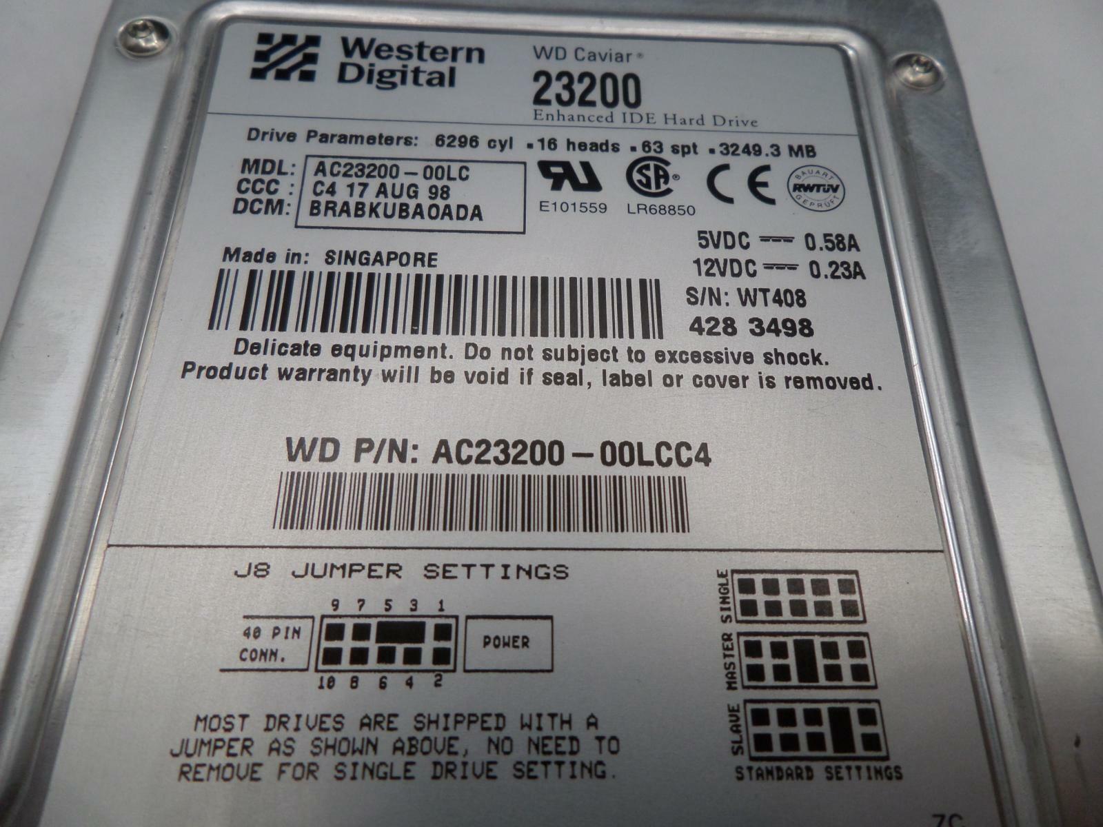 Western Digital 3.2GB IDE 5400rpm 3.5in HDD ( AC23200-00LC ) REF
