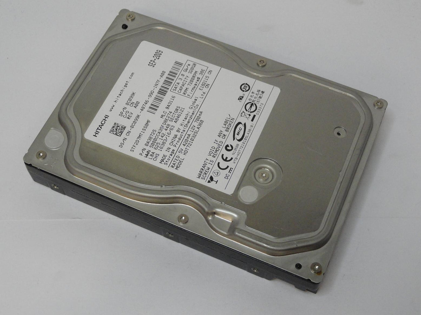 Hitachi Dell 320GB SATA 7200rpm 3.5in HDD ( 0A38725 HDT721032SLA360 C099K 0C099K ) REF