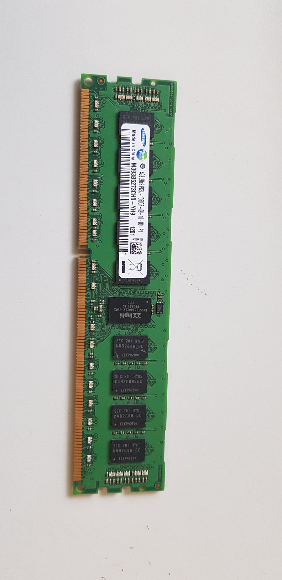 Samsung 4GB 2Rx8 PC3L 10600R DDR3-1333MHz ECC Registered CL9 240-Pin DIMM ( M393B5273CH0-YH9 ) REF