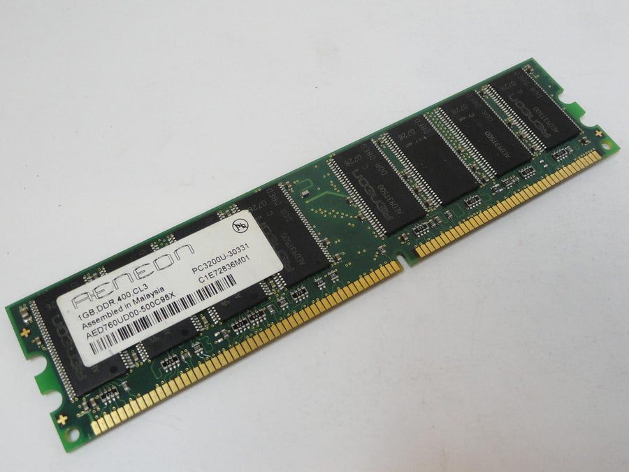PC3200U-30331 - Aeneon 1GB PC3200 DDR-400MHz non-ECC Unbuffered CL3 184-Pin DIMM Memory - Refurbished