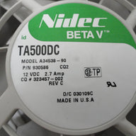 TA500DC - Nidec HP BetaV 120mm Chassis Fan from ML530 Server - Refurbished