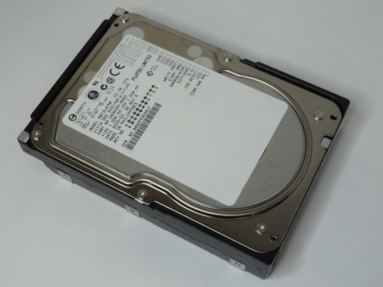 Fujitsu 147GB SCSI 68 Pin 10Krpm 3.5in HDD ( CA06350-B260 MAT3147NP ) USED