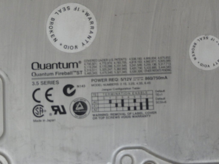 ST32S011 - Quantum 3.2GB SCSI 50Pin 5400rpm 3.5" HDD - Refurbished