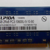 Elpida 2GB PC3-10600 DDR3-1333MHz 240-Pin DIMM ( EBJ21UE8BDF0-DJ-F ) REF