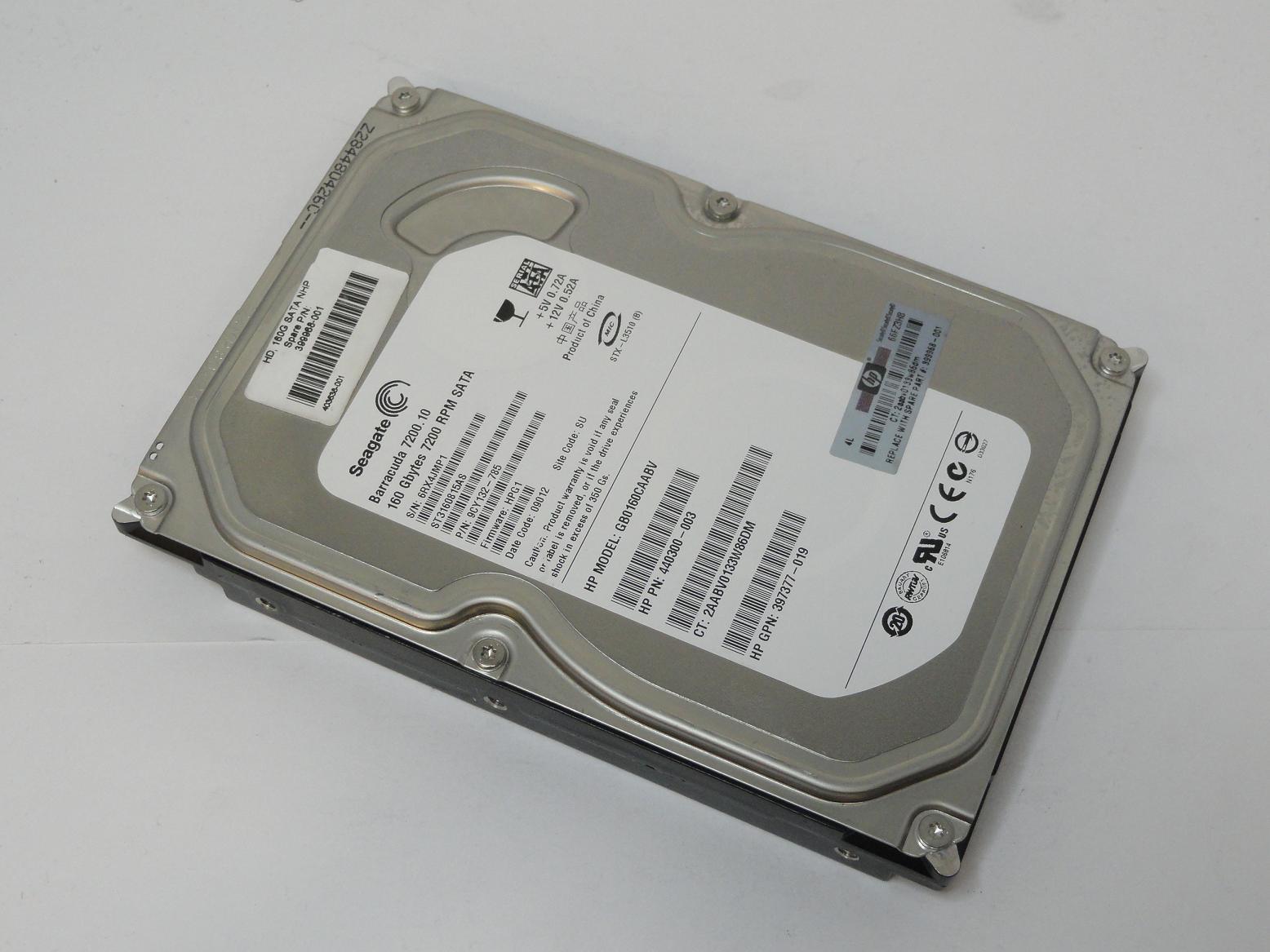 9CY132-785 - Seagate HP 160GB SATA 7200rpm 3.5in HDD - Refurbished