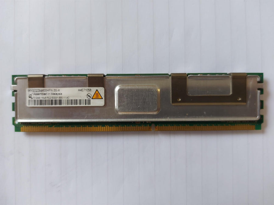 Qimonda 512MB PC2-5300 DDR2-667MHz ECC Fully Buffered CL5 240-Pin DIMM Single Rank Memory Module (HYS72T64400HFN-3S-A)