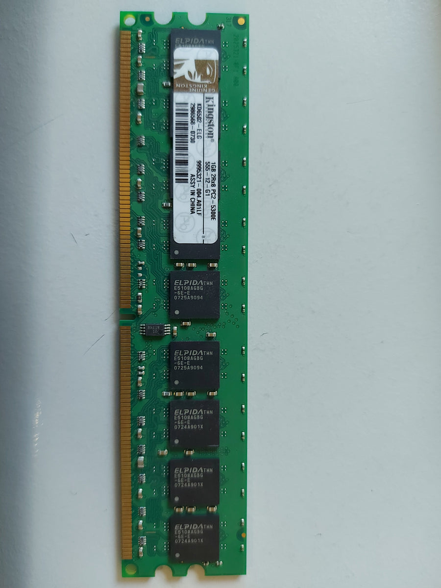 Kingston 1GB PC2-5300 DDR2-667 ECC Unbuffered UDIMM Mem KD6502-ELG 9995321-004