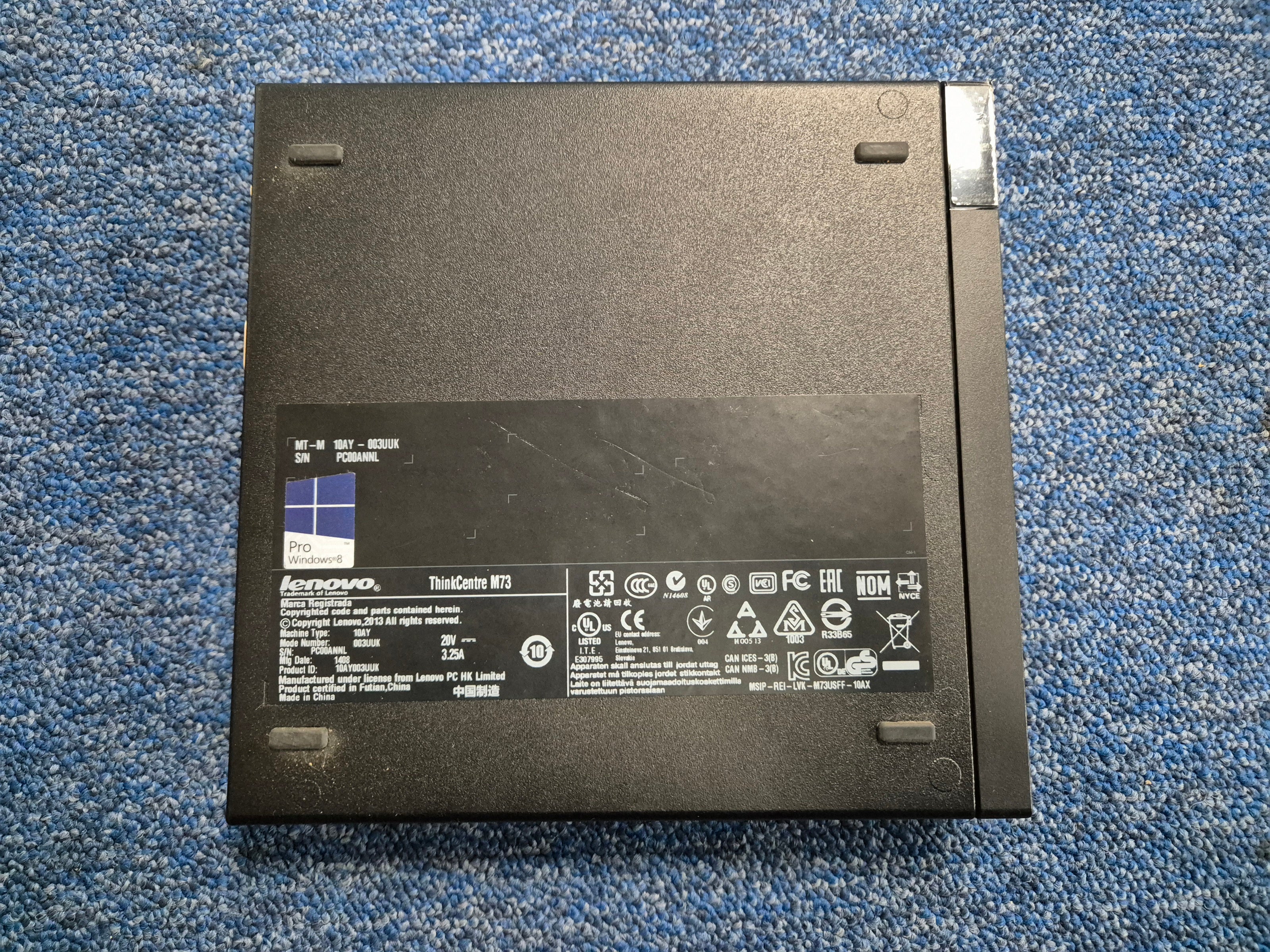 Lenovo ThinkCentre M73 500GB HD 4GB RAM Pentium G3240T 2.7GHz NO OS Mini Desktop ( 10AY-003UUK ) USED