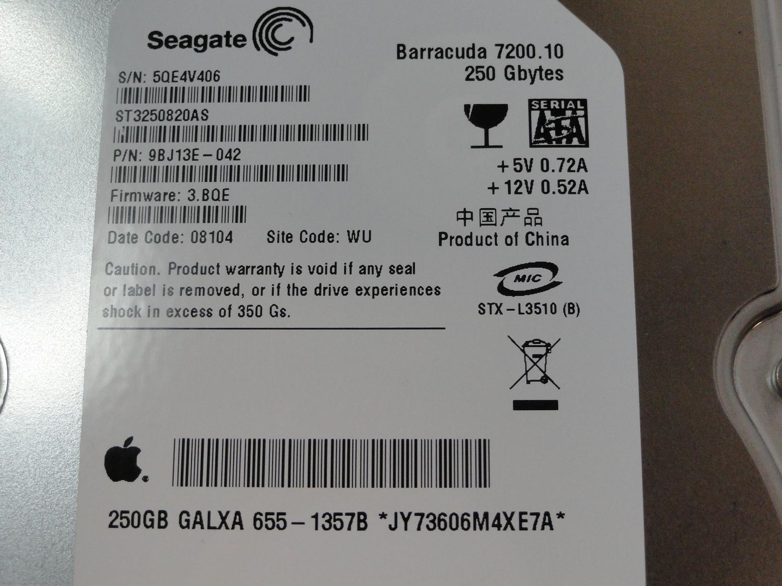PR24127_9BJ13E-042_Seagate Apple 250GB SATA 7200rpm 3.5in HDD - Image3