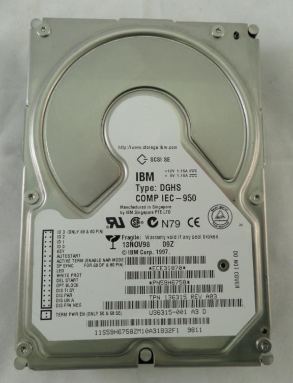 59H6816 - IBM 9.1GB SCSI 68 PIN 7200rpm 3.5" HDD - Refurbished