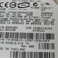 Hitachi Dell 60Gb IDE 5400rpm 2.5in HDD