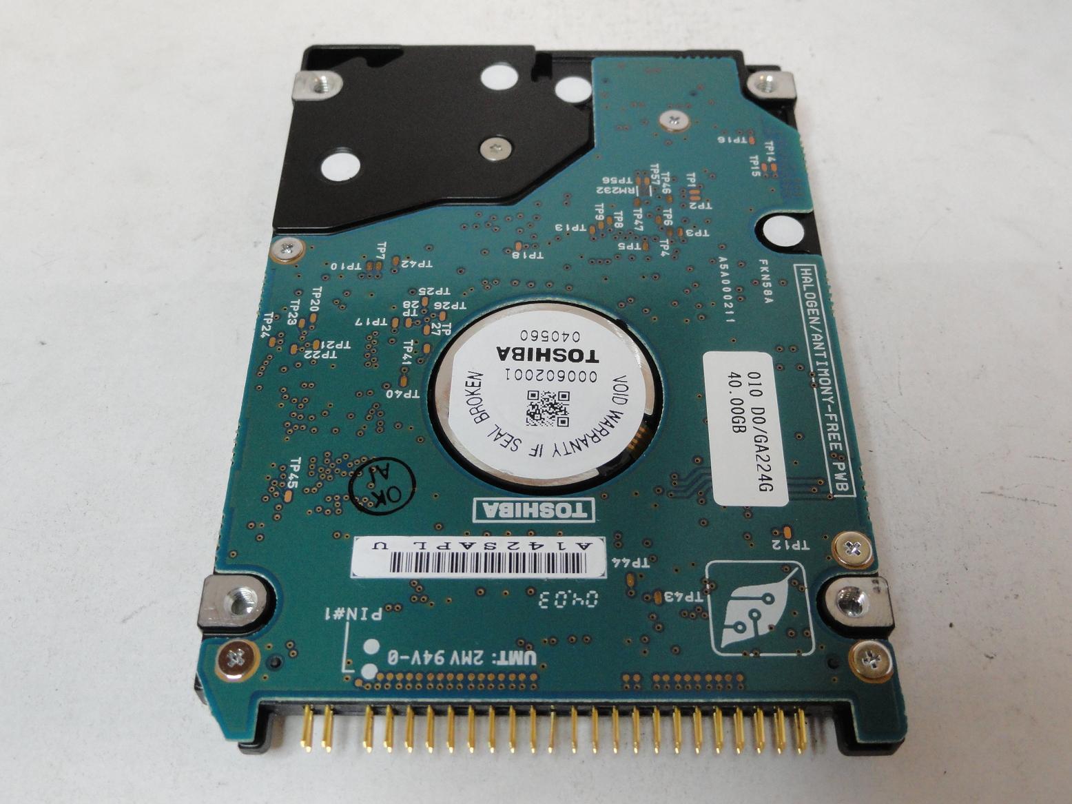PR24001_HDD2182_Toshiba 40GB IDE 4200rpm 2.5in HDD - Image2