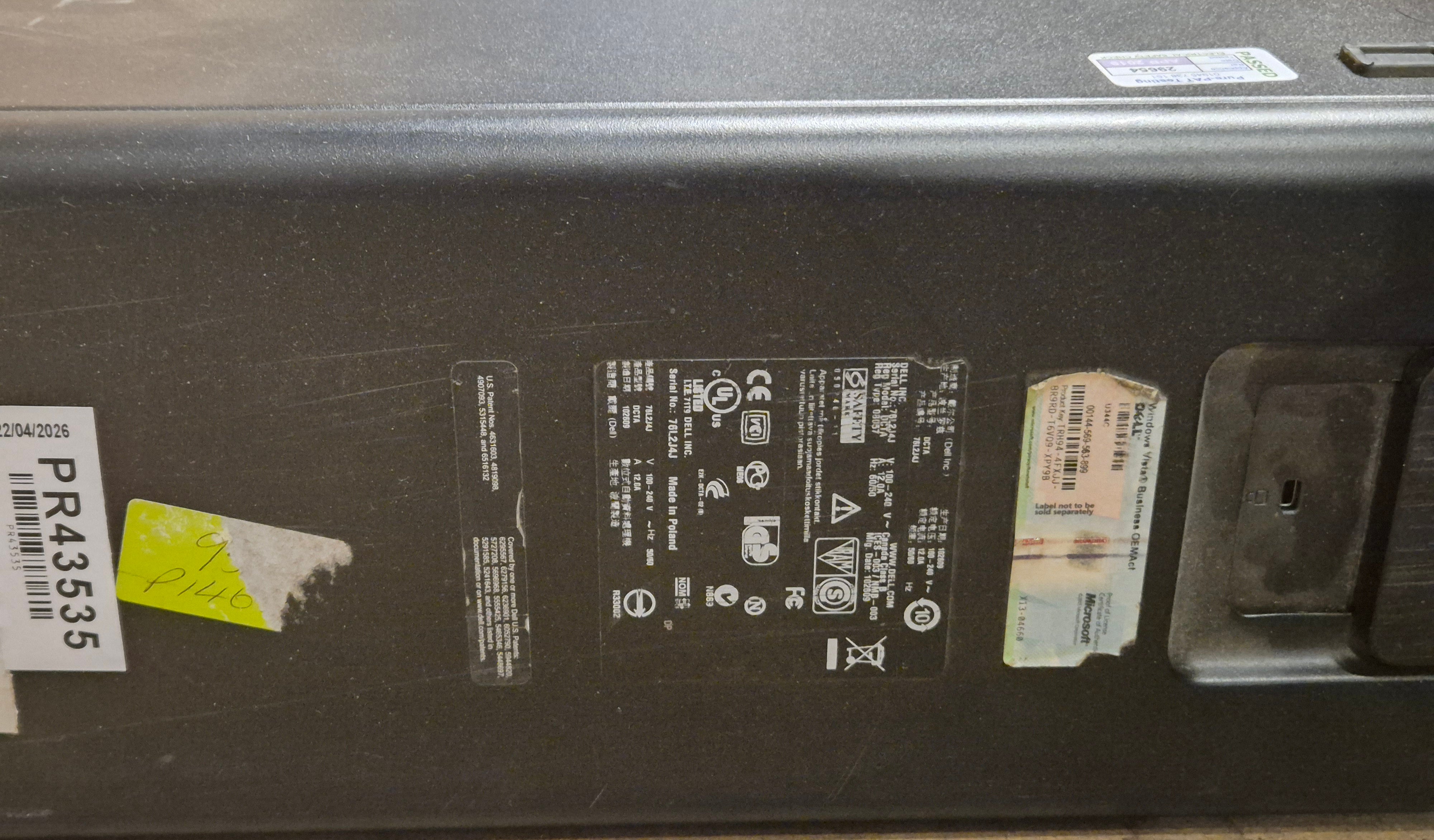 Dell Precision T5500 Xeon W5580 3.2GHz 48GB RAM NO HDD NO OS - WinVista Business COA present USED