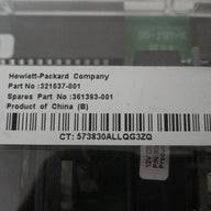 HP Power Backplane Assembly ( 321637-001 361393-001 ) REF