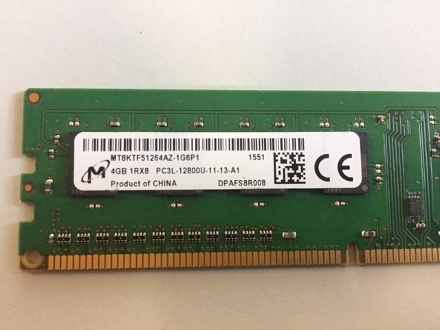 Micron Crucial  4GB DDR3-1600MHz PC3L-12800U DIMM ( MT8KTF51264AZ-1G6P1 CT51264BD160BJ.8FP ) REF