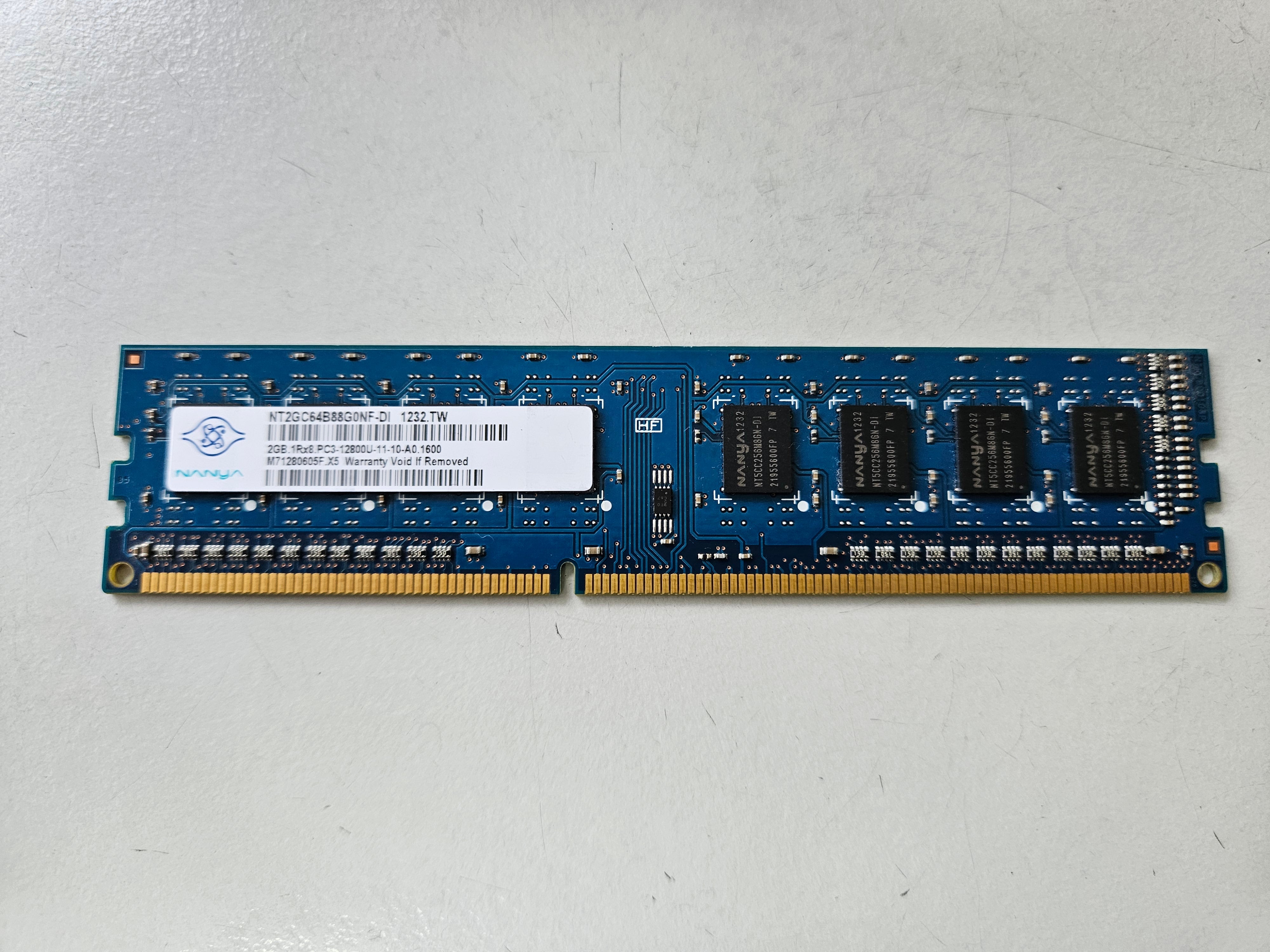 Nanya HP 2GB PC3-12800 DDR3-1600MHz non-ECC Unbuffered CL11 240-Pin DIMM ( NT2GC64B88G0NF-DI 655409-150 ) REF