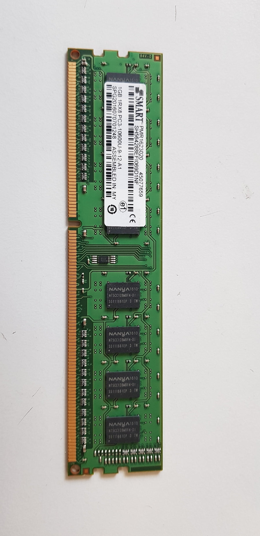 Smart 1GB 1Rx8 PC3-10600U 240Pin DDR3 DIMM Memory Module (SH564288EFI069D1NF)