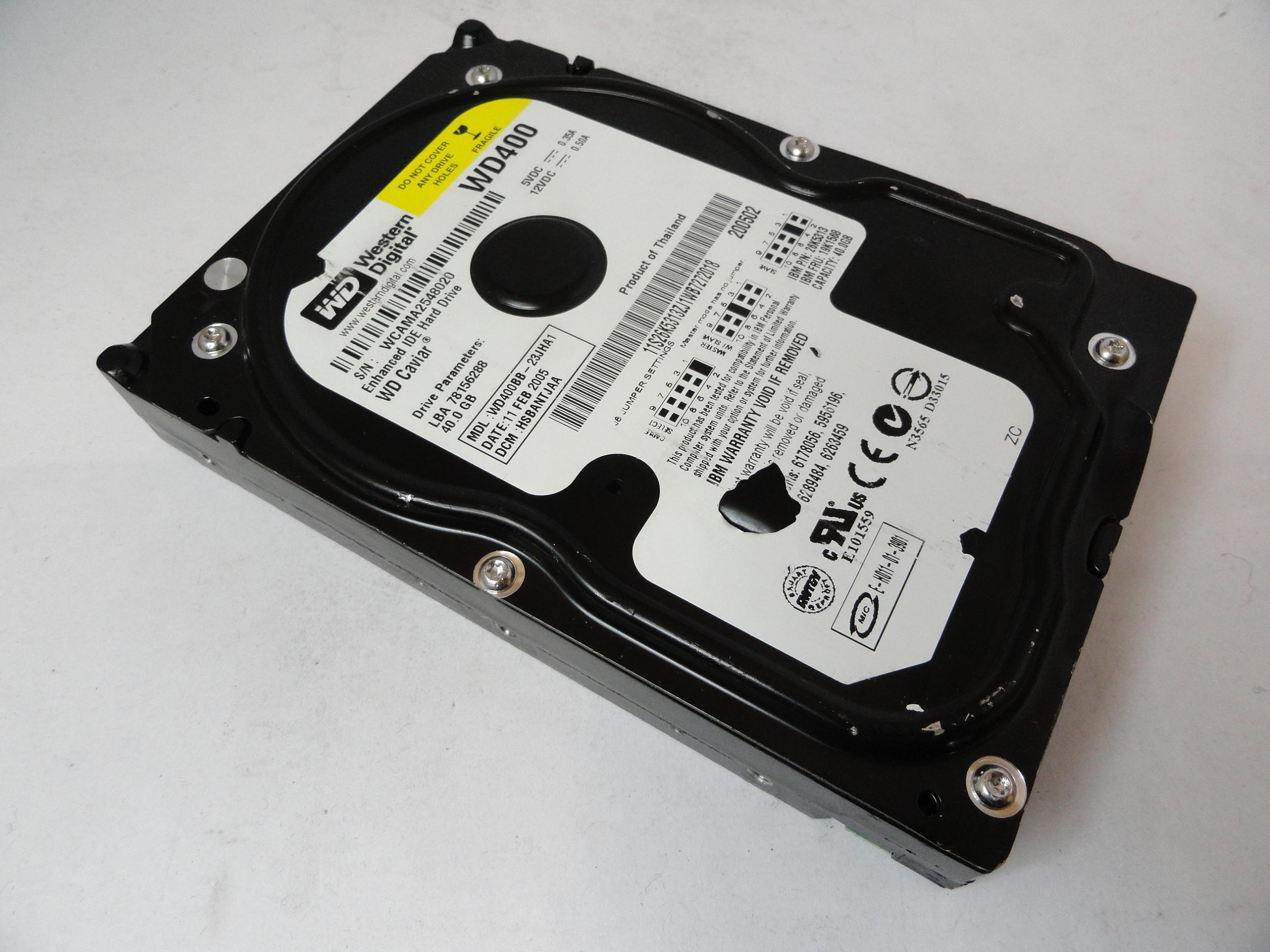 WD400BB-23JHA1 - Western Digital IBM 40Gb 7200rpm 3.5in HDD - USED