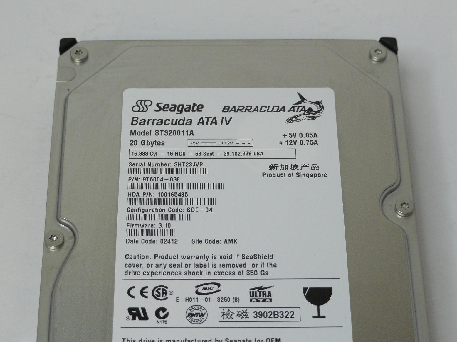 PR11249_9T6004-038_Seagate 20GB IDE 7200rpm 3.5in HDD - Image3