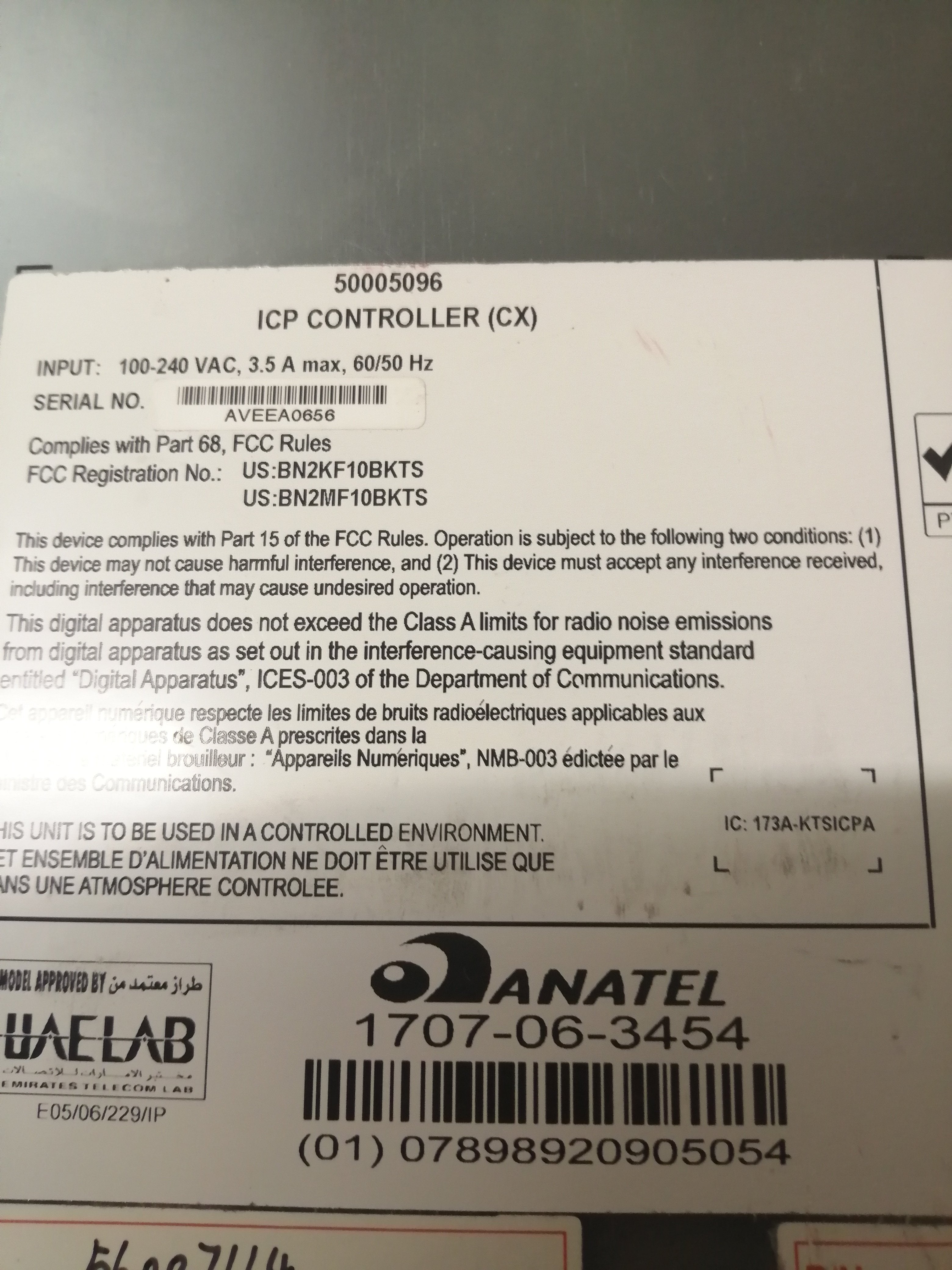 MITEL 3300 CX ICP CONTROLLER ( 50005096 USED )